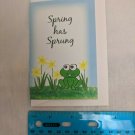 Mini Blank Note Card Spring has Sprung Frog & Daffodils
