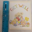 Get Well Card Sick Teddy Bear in Quilt CUTE!