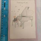 Argus Thinking of You Card Teddy Bear at Piano