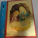Christmas Originals Card Gold Foil Boy & Girl at Manger