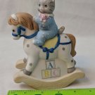 Schmid Kitty Cucumber Kitten on Rocking Horse 1992 B. Shackman