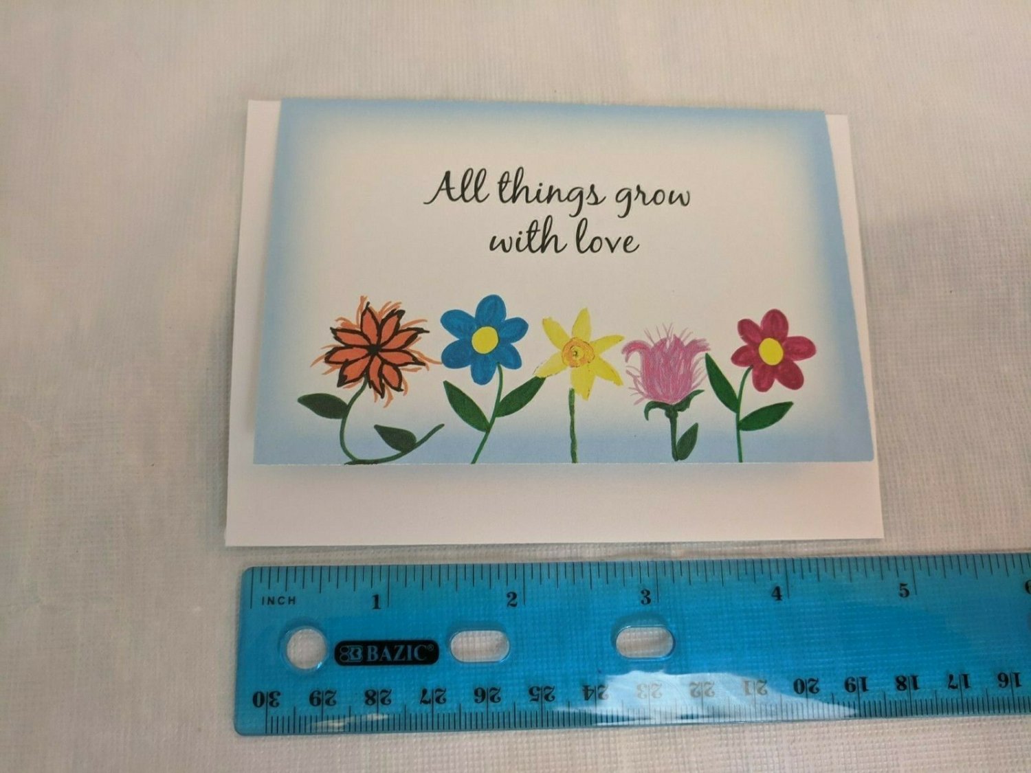 Mini Blank Note Card All things grow with love Flowers