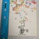 Birthday Card Mouse Magician flowers & butterflies coming out of hat