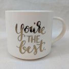 You're the Best White w/ Gold Lettering Coffee Tea Cup Mug by Clay Art, LLC