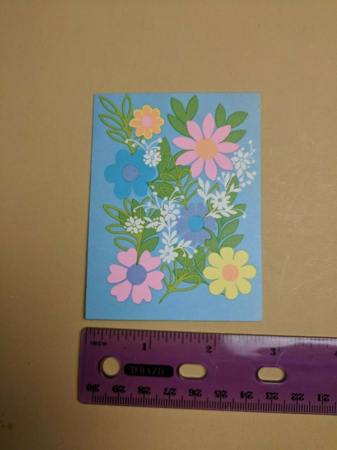 VTG Mini Shower Gift Card Pink Yellow Blue Green Purple Floral