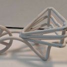 Fairy Garden Miniature Decor Triangle-shaped White Wheelbarrow 4"L x 1.75"W