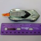 Irwin Toy 2001 BKC Metallic Blue-gray Car w/ Flame 3" Long *Junkyard*