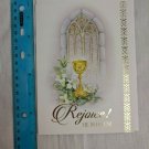 Marianist Easter Card Rejoice! He is Risen! Chalice, Lilies, Church Window