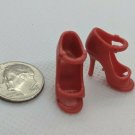 12" Fashion Doll Pair of Red High-heel Open Toe Sandal Shoes for Curve Foot