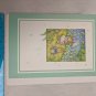 Note Card Unused Bunny boy & girl catching lightning bugs Signed BJS