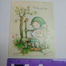Anneliese Greeting Card Thinking of You Girl Reading Letter on Bench
