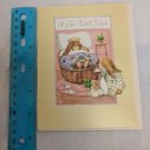 Get Well Wish Card Sick Bunny in Bed w/ Visitors CUTE!