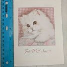 Get Well Soon Card Fluffy White Cat by Melanie Panesh DDFA