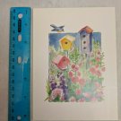 Blank Note Card Birdhouses & Flowers by Gina B. Designs/Barbara Pett