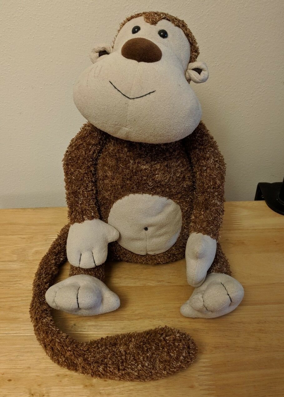 Jellycat Medium Tum Tum Monkey Long Tail 12" Plush Brown Stuffed Animal Toy