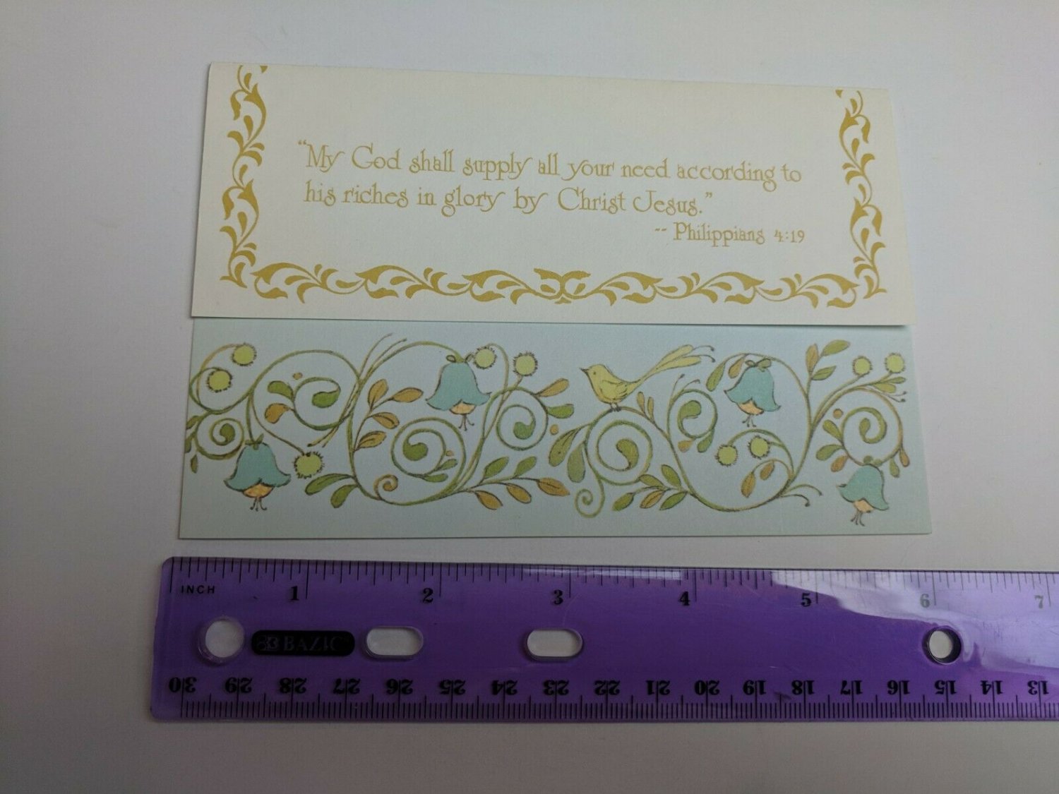 Sunshine Line Vintage Scripture Note Card Philippians 4:19 Floral