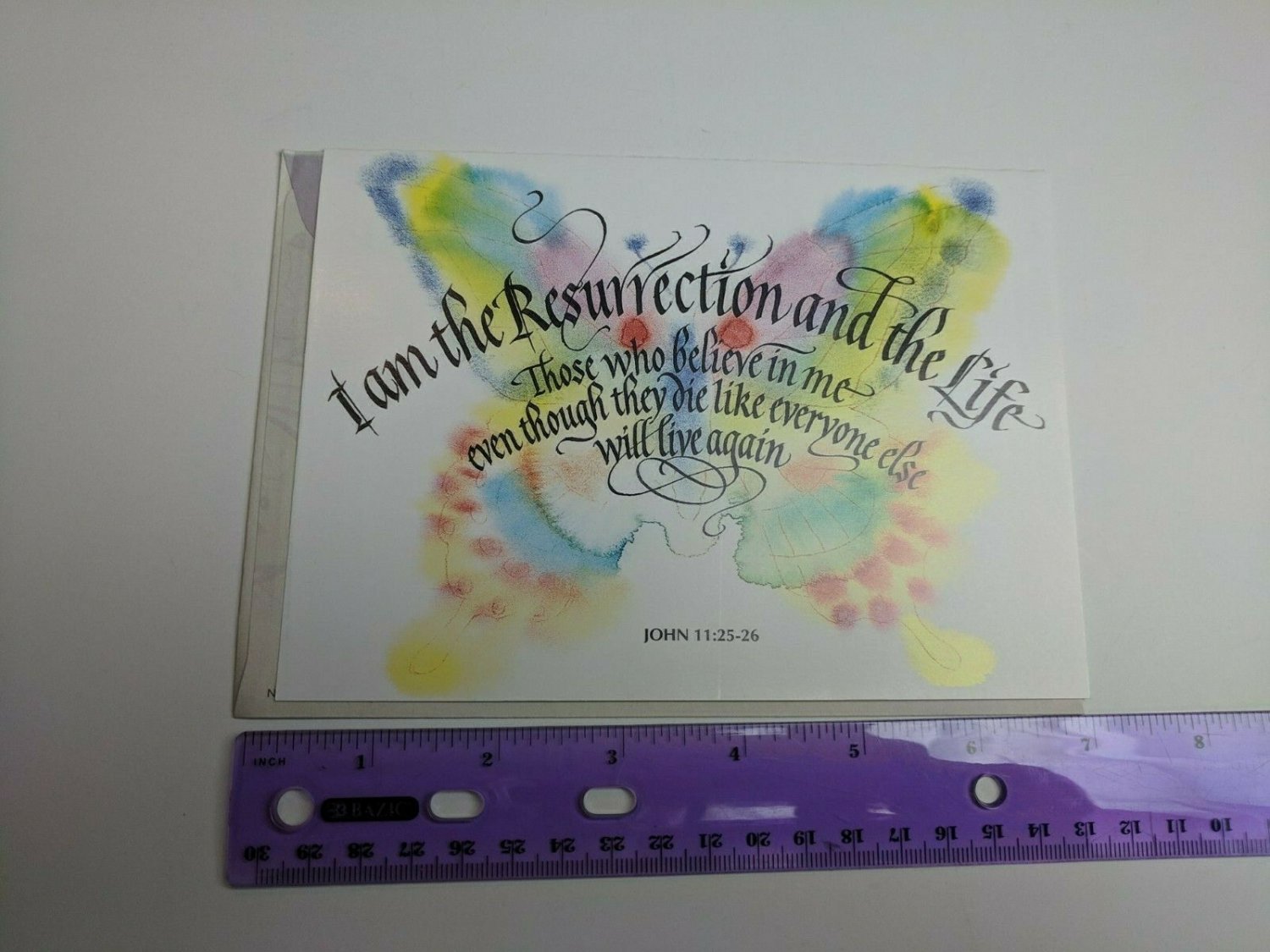 His Delight Greetings Scripture Easter Resurrection & the Life Butterfly