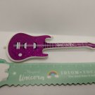 11.5" Fashion Doll Accessory Shillman Guitar White w/ Magenta Glitter Decal