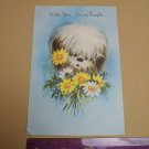 Olympicard Greeting Card VTG Cute 1970s Sheepdog Puppy In My Thoughts