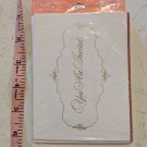 Hallmark Party Invitation Card 8 Pack White & Gold, Scroll