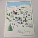 PVA Paralyzed Veterans Christmas Holiday Card Unused VTG Village Scene