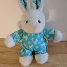 Oilvine Int Trading White & Aqua Bunny Rabbit Plush Toy