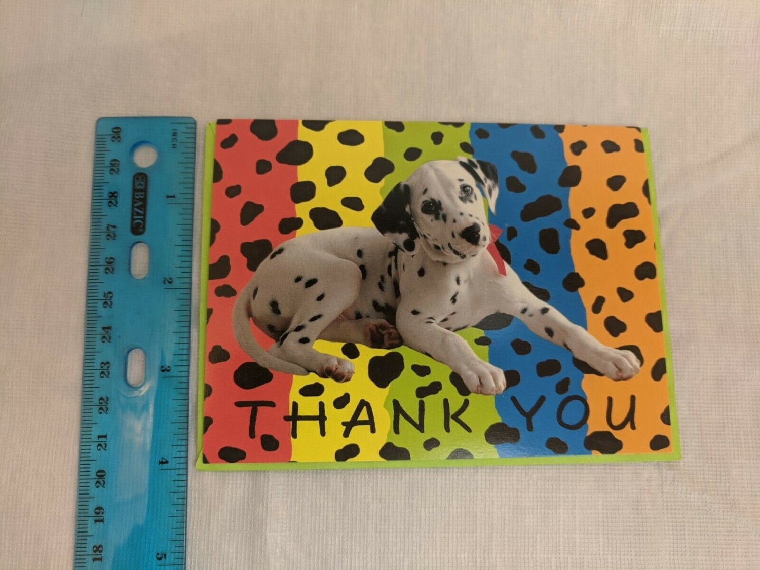 Forget Me Not American Greetings Thank You Dalmatian Dog Rainbow Blank Inside