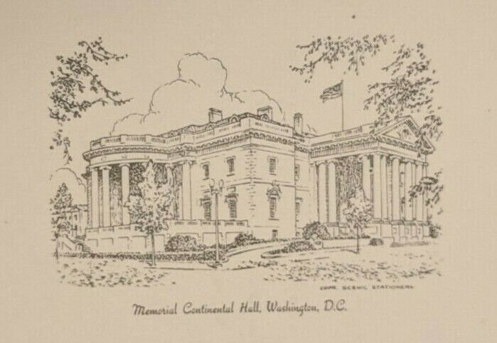 Memorial Continental Hall Washington D.C. Note Card by Copr. Scenic Stationers