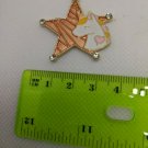 Unicorn Pony Head on Peach Pink Star Pendant Charm 3cm Across