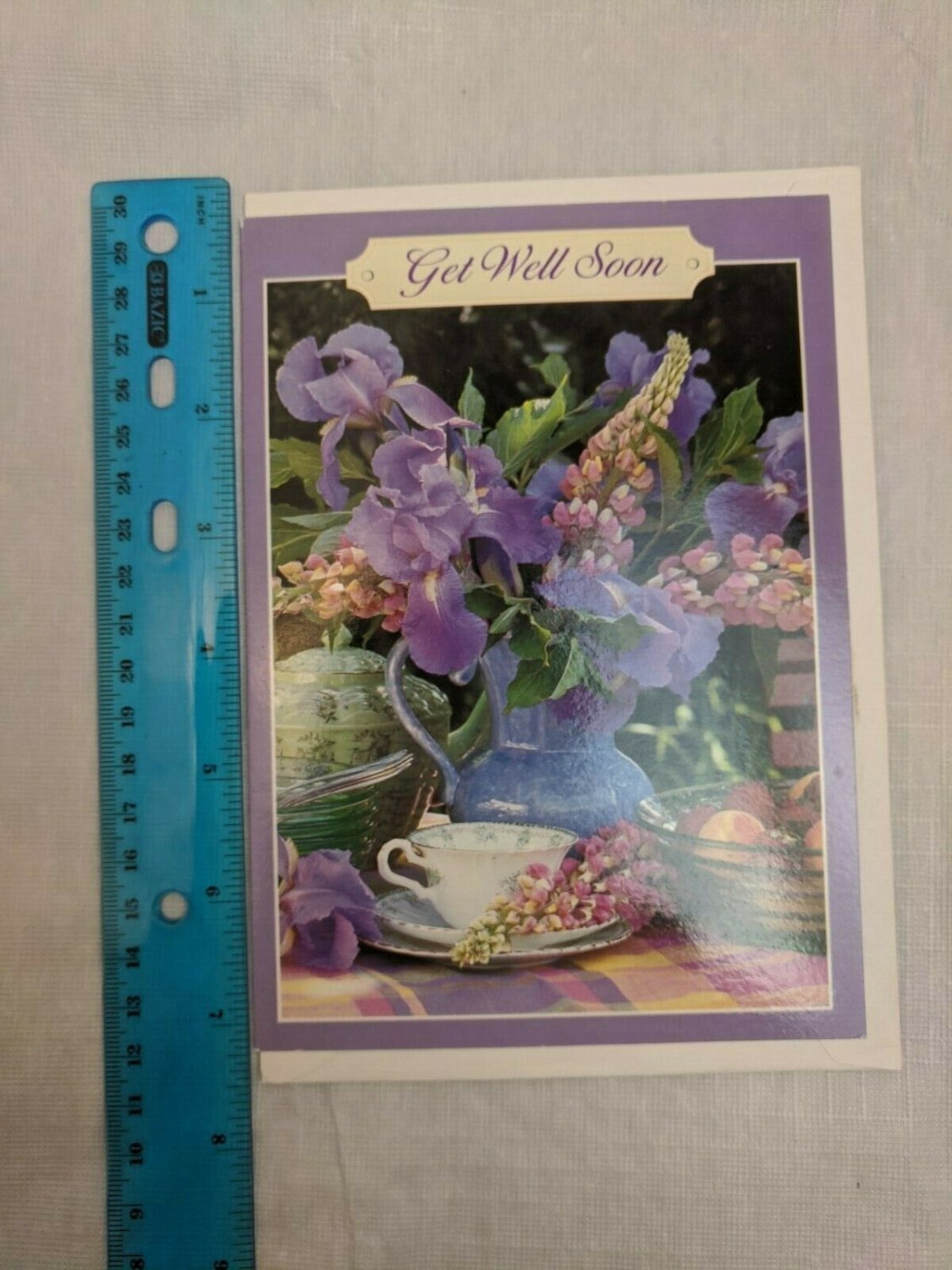 Images & Editions Get Well Soon Card Tea/Flowers Photo by Erika Craddock