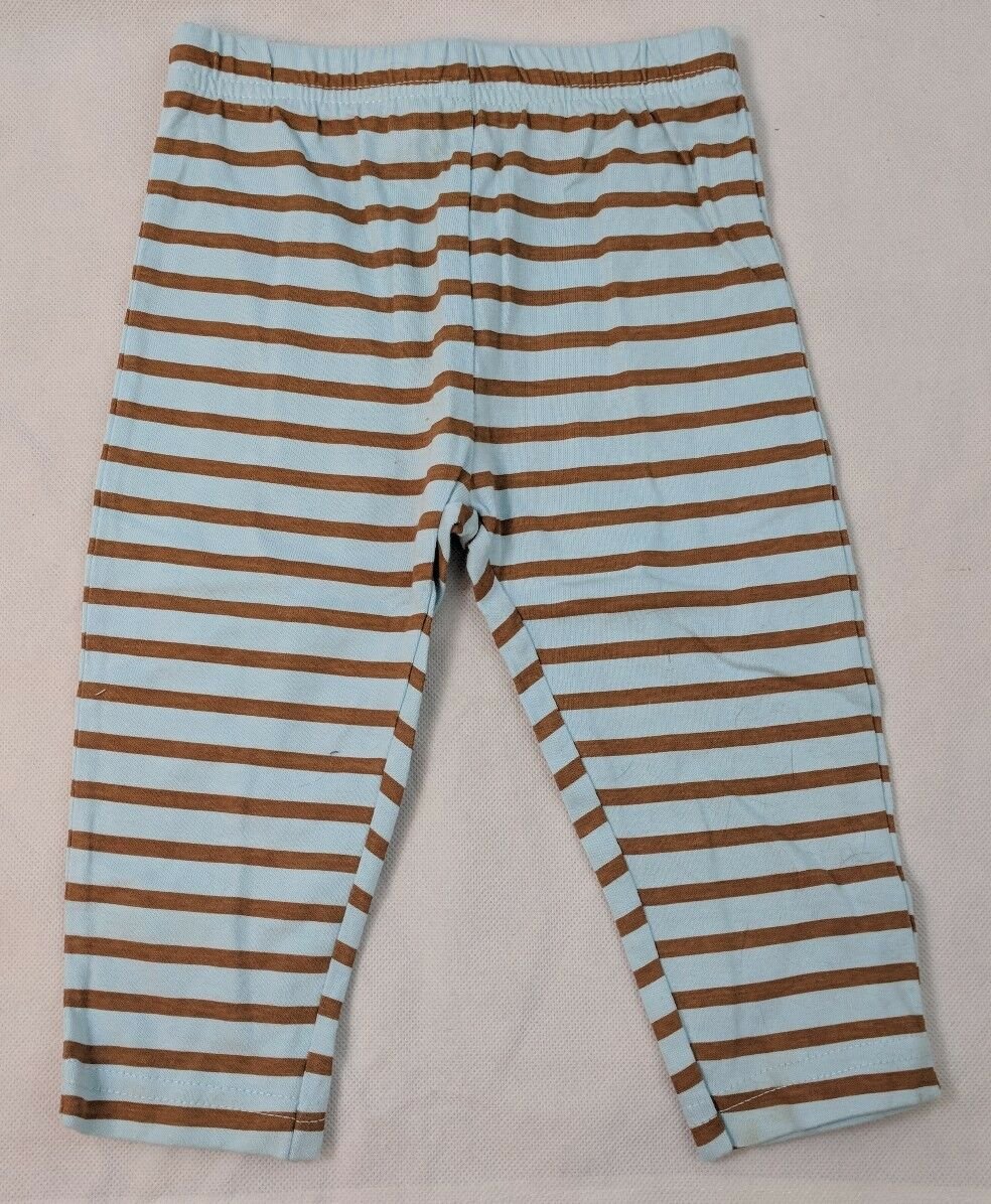 Swiggles Baby Boy Light Blue & Brown Striped Pants Size 69M
