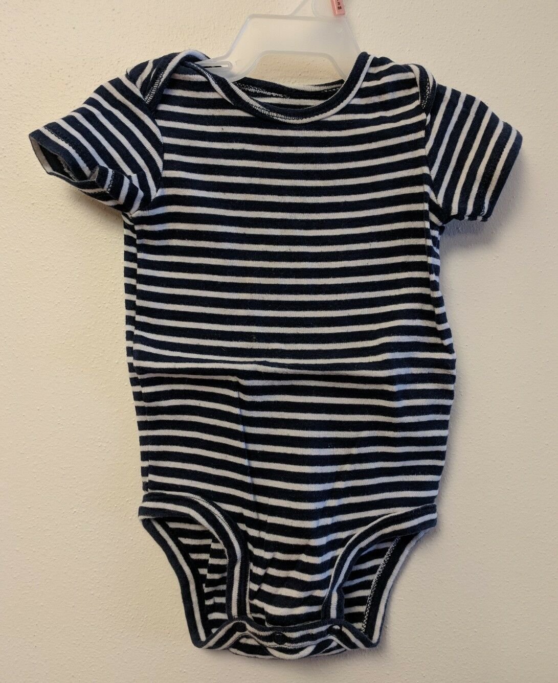 Carter's Navy Blue & White Striped Bodysuit Creeper Size 9M Boy