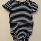 Carter's Navy Blue & White Striped Bodysuit Creeper Size 9M Boy