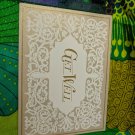 Famous Artists Studios Card Unused VTG Cream/Gold Get Well