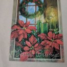 PVA Paralyzed Veterans Christmas Holiday Card Unused VTG Poinsettias