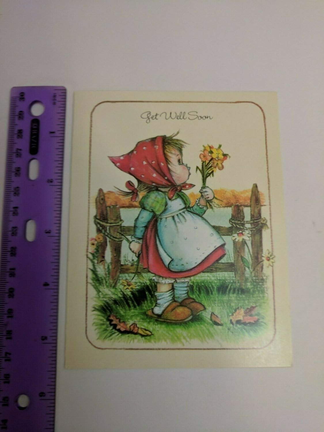 Help the Little Children Get Well Soon Little Girl in Red Bonnet
