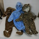 Baby Winter Suit Lot Healthtex Leopard 0-3 & Carter's Monkey 0-3, Bear 9m