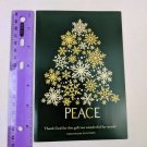 Fantus Paper Products Christmas Holiday Card Unused Snowflake AbstracTree Peace