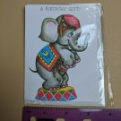 VTG Mini Birthday Gift Card Circus Elephant New in Wrapper