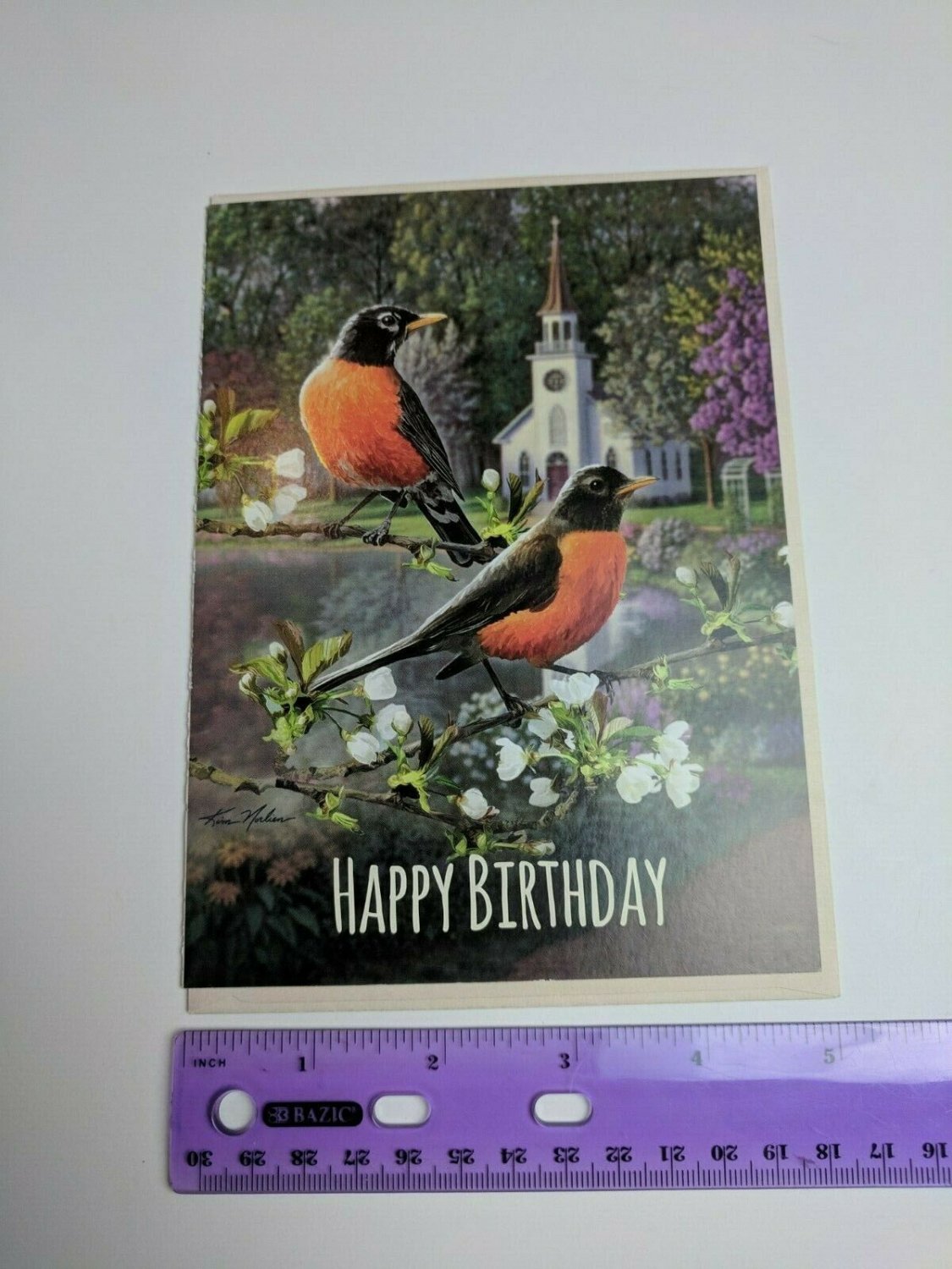 His Delight Greetings Scripture Robin Birds, Tree Branch, Church Happy Birthday