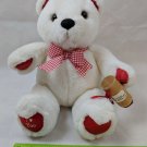 Applause I Love You Teddy Bear White & Red Plush 11" w/ Valentine's Day Stamp
