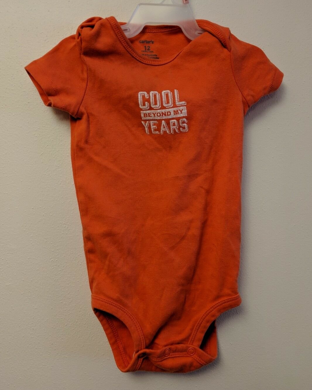 Carter's Orange Cool Beyond My Years Bodysuit Creeper Size 12 Mos Boy