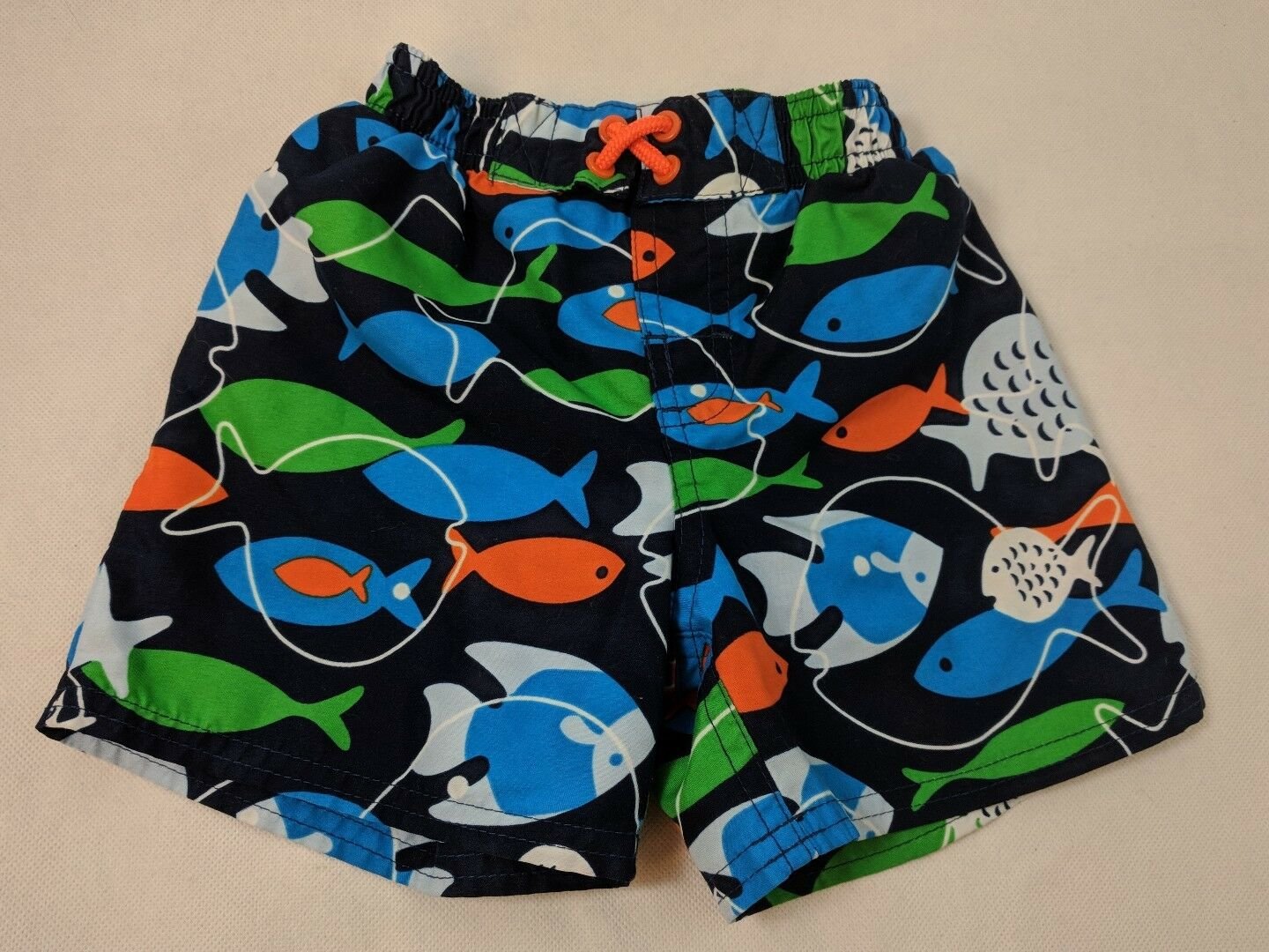 Carter's Infant Boys Swim Trunks Size 18M Blue Green Orange Fish Print