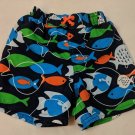 Carter's Infant Boys Swim Trunks Size 18M Blue Green Orange Fish Print