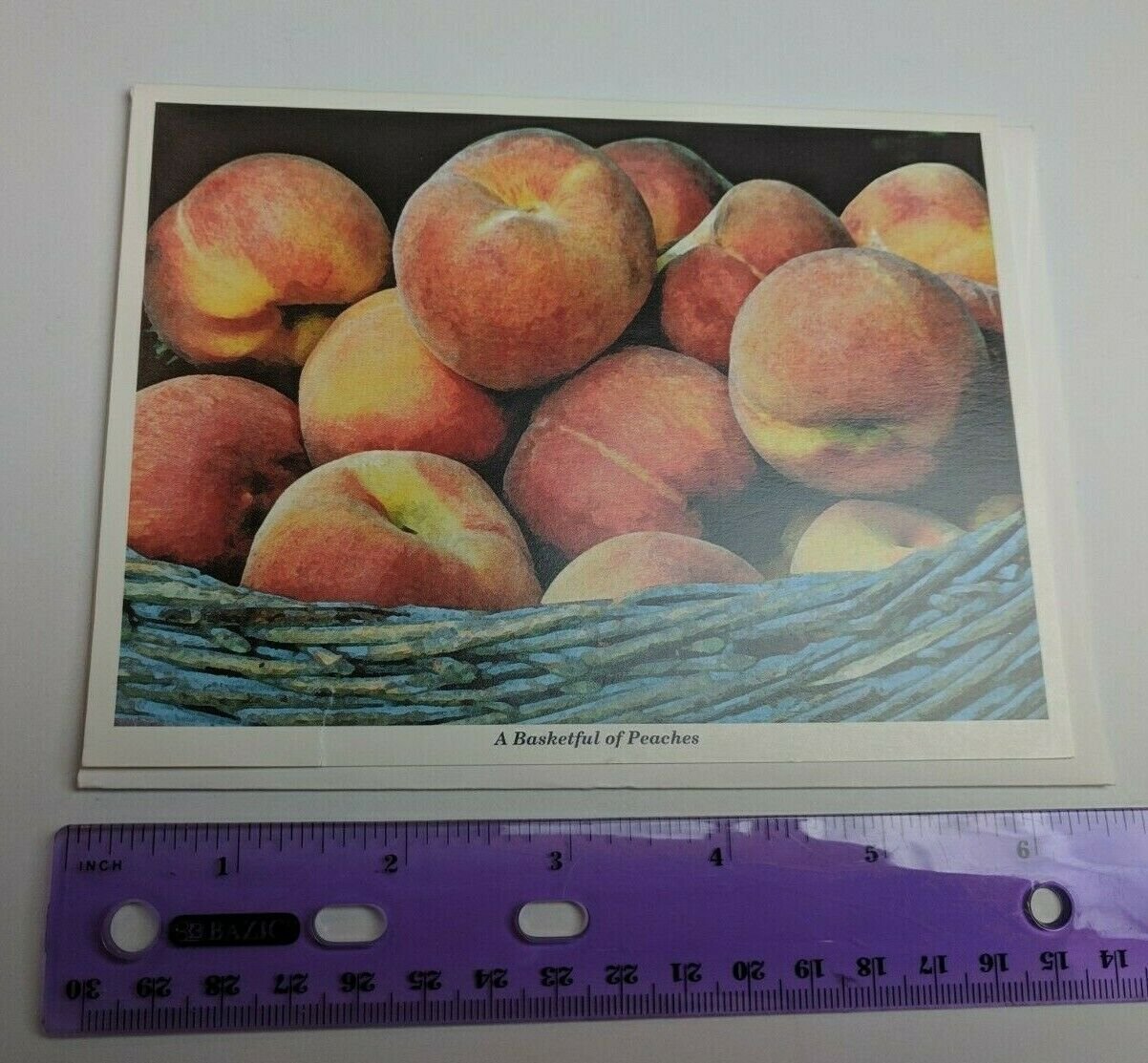 Lightscapes Collection Fine Notecards The South Basketful of Peaches *TORN EDGE*