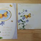 VFW Butterfly & Vinca Flower Happy Birthday Greeting Card Unused Vintage