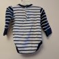 Offspring Navy Blue & White Striped Bodysuit Creeper Size 6M Boy Red Airplane