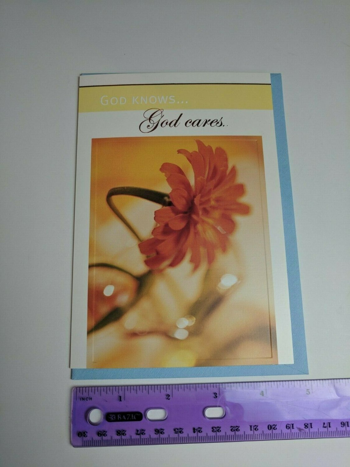 DaySpring Integrity Notes Scripture God knows & cares & so do I Orange Flower