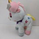 Unicorn Pony Plush Stuffed Animal w/ Suction Cup Hanger 10" Tall White/Pink/Yell