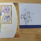VFW With Sympathy Iris Flower Greeting Card Unused Vintage